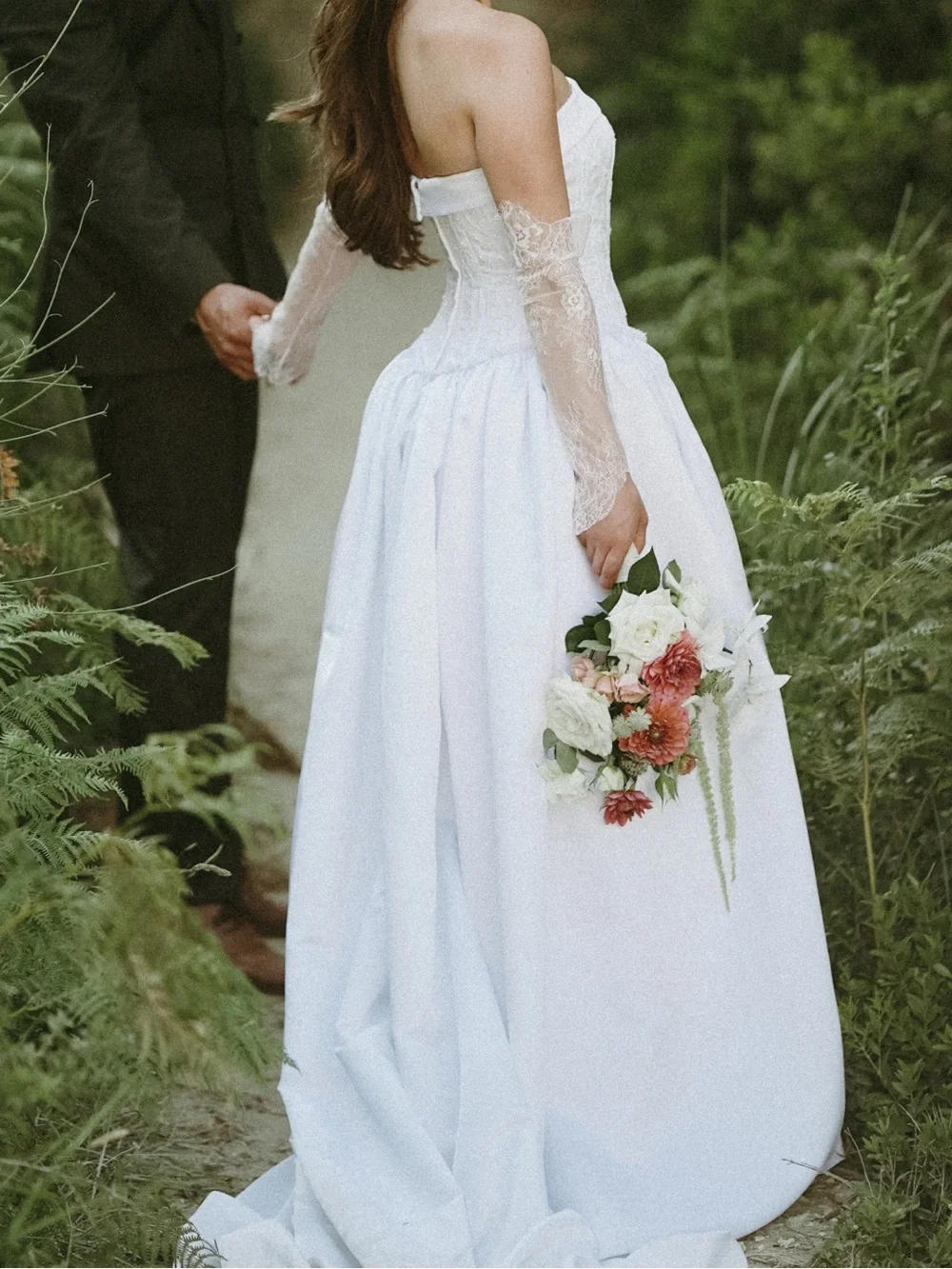 Vintage Dropped Waist Embellished Wedding Dress